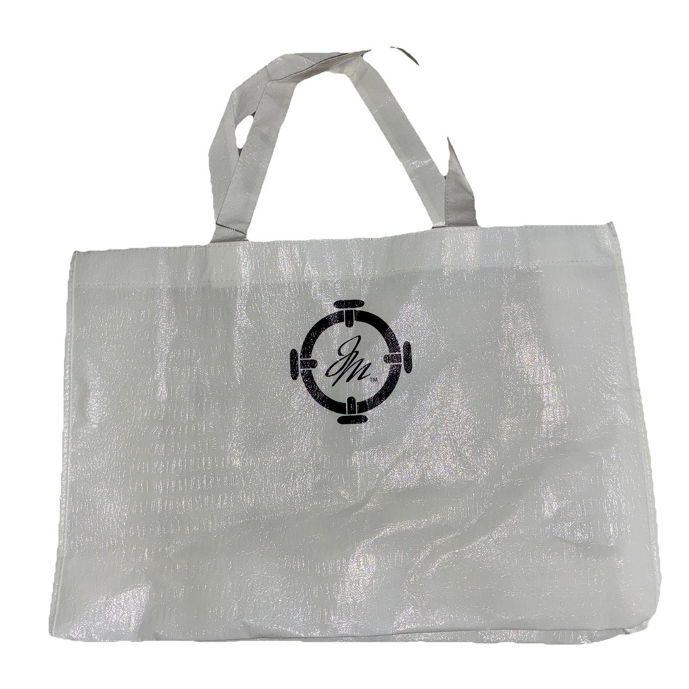 Joy Mangano Reusable Tote Bag Shopping Gift Bag White 18x13" NEW